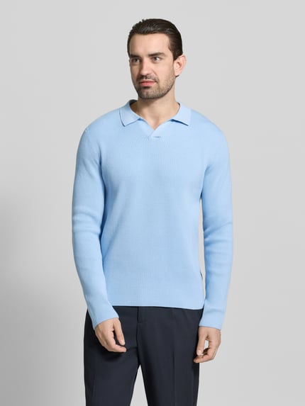 Lindbergh Relaxed Fit Strickpullover in Ripp-Optik Hellblau 4