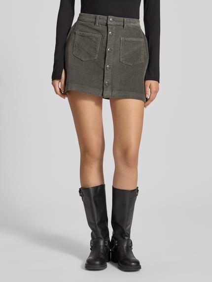ONLY Corduroy minirok van katoenmix, model 'AMAZING GLOBAL' Steengrijs - 4