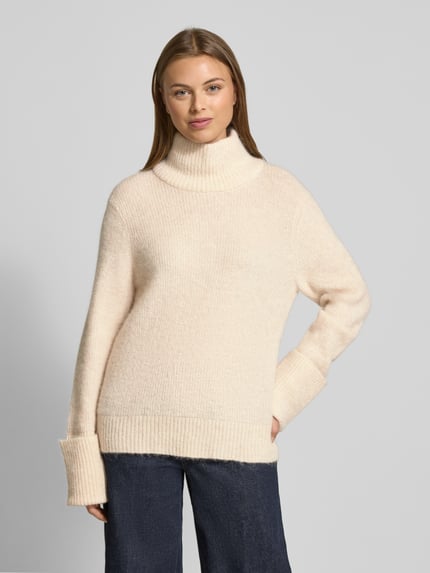 Selected Regular fit coltrui van een mix van wol en alpaca, model 'SIA' Offwhite - 4