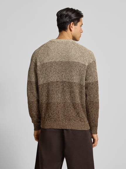 ONLY & SONS Sweter z dzianiny o kroju relaxed fit z czystej bawełny model ‘BIRK’ Beżowy 5