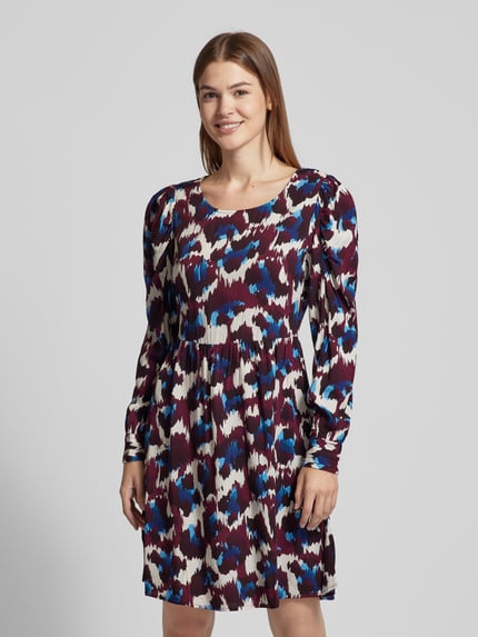 VILA Knielanges Kleid aus Viskose mit Rundhalsausschnitt Lila 4