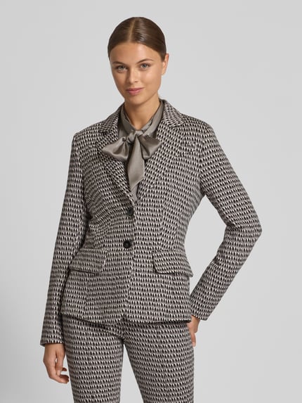Marc Cain Slim Fit Blazer mit Reverskragen Mittelgrau 4