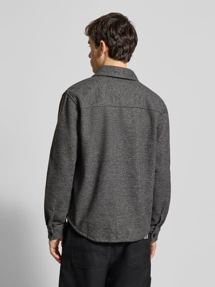 ONLY & SONS Regular Fit Hemdjacke mit Streifenmuster Modell 'MICAH' Mittelgrau Melange 5