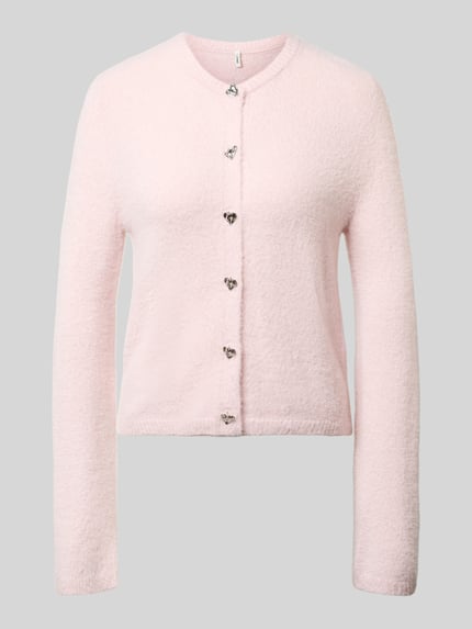 ONLY Cardigan mit Herzknöpfen Rosa 1
