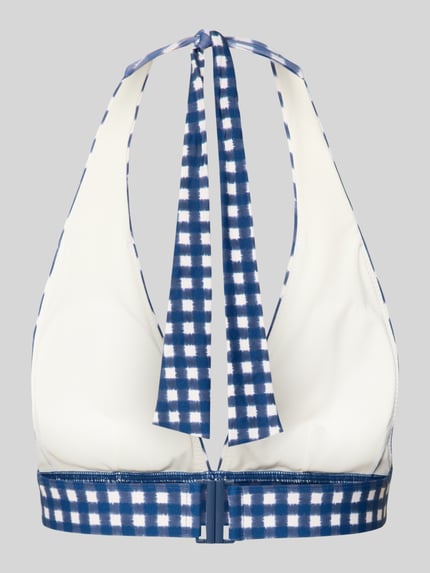 Marc O'Polo Bikinitop met halter model 'GINGHAM TRIANGLE TOP' Blauw - 3