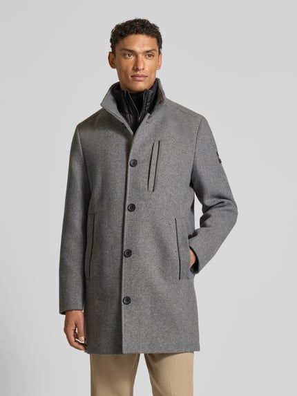Tom Tailor Regular Fit Wollmantel mit Stehkragen Anthrazit 4