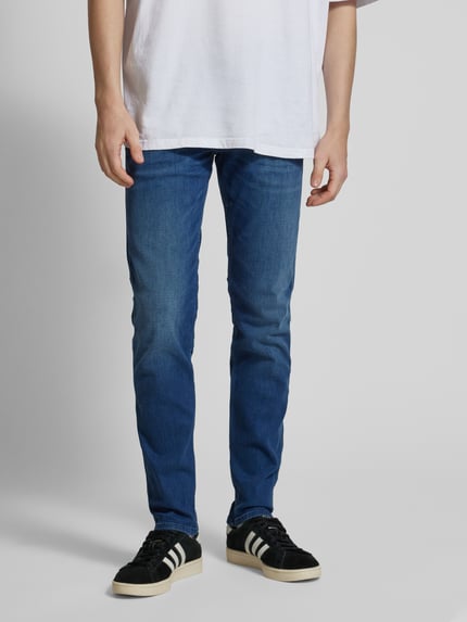 Replay Slim fit jeans in 5-pocketmodel, model 'ANBASS' Donkerblauw - 4