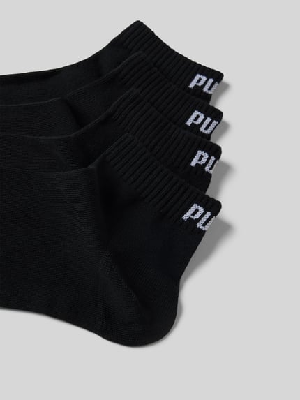 Produktfoto, Sneakersocken mit Logo im 4er-Pack von PUMA, mieszanka bawełny z dodatkiem streczu, dopasowany krój, czarny, zestaw 4 szt.