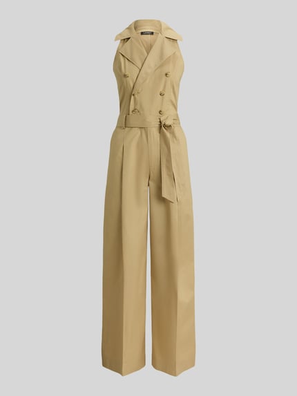 Lauren Ralph Lauren regular fit jumpsuit van puur katoen Beige - 2