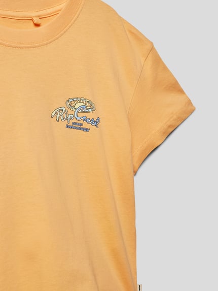 Rip Curl Kort T-shirt met labelprint aan de achterkant Abrikoos - 2