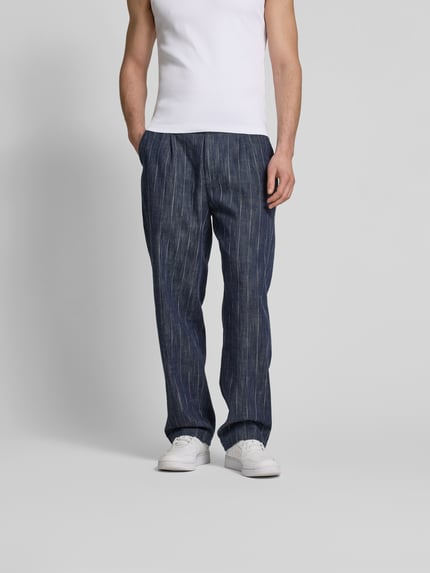 Closed Relaxed fit stoffen broek met labeldetail Donkerblauw - 4