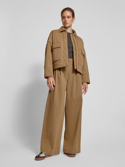 Jake*s Studio Woman Hemdjacke mit Umlegekragen Mud 1