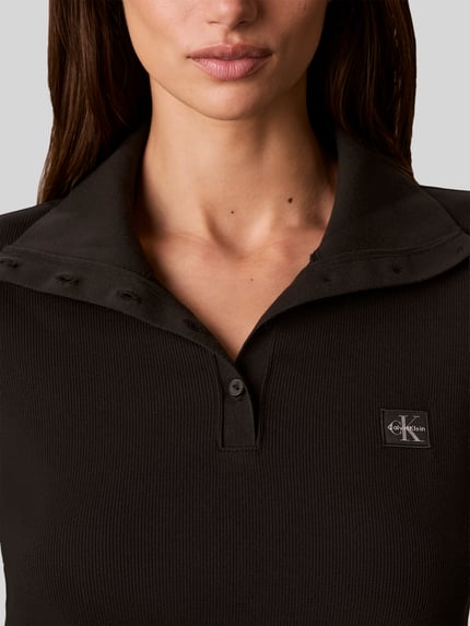Calvin Klein Jeans slim fit shirt met lange mouwen van katoenmix Zwart - 3