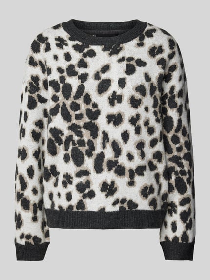 PIECES Regular Fit Strickpullover mit Woll-Anteil Modell 'NANA' Offwhite 2