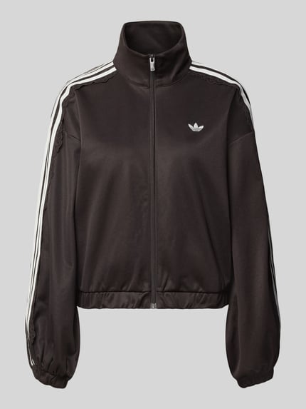 adidas Originals oversized bluza rozpinana z mieszanka bawełny model 'LACE OVERSIZED' Ciemnobrązowy 2