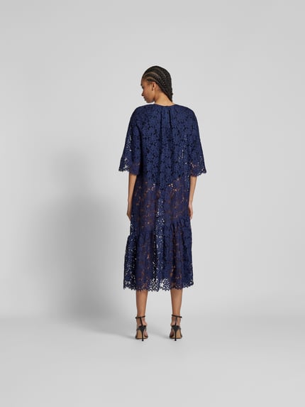 BAUM & PFERDGARTEN Midi-jurk van florale kant Oceaanblauw - 5
