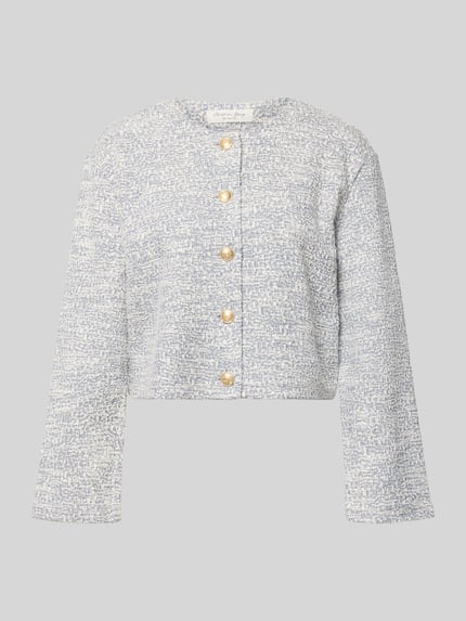 Jacke in Bouclé-Optik mit Rundhalsausschnitt Shop The Look MANNEQUINE