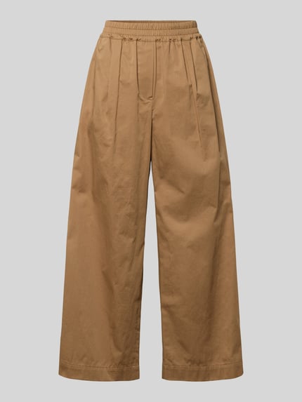 Weekend Max Mara Regular Fit Weite Hose aus reiner Baumwolle Modell 'GOLFO' Hellbraun 2