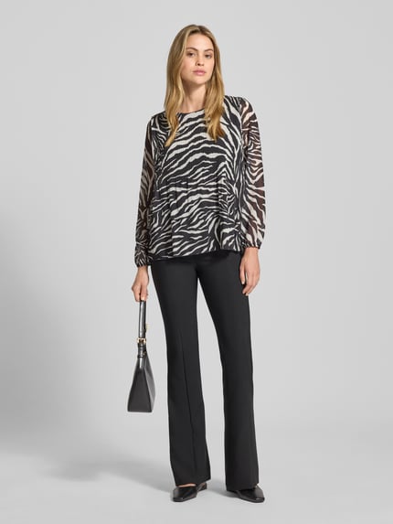 ZABAIONE Blouseshirt met plissévouwen, model 'Al44bii' Zwart - 1