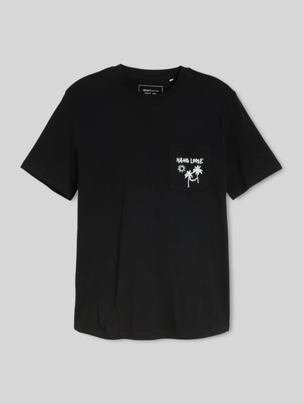 Tom Tailor Denim męski t-shirt o kroju regular fit z czystej bawełny Czarny 2