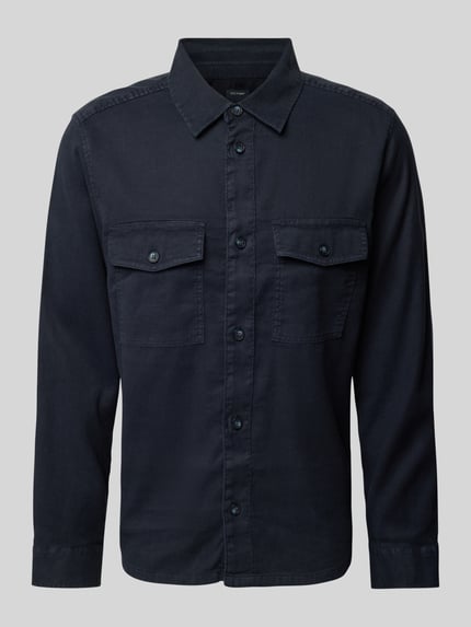 OLYMP Level 5 Casual fit overhemdjack met klepzakken op de borst Marineblauw - 2