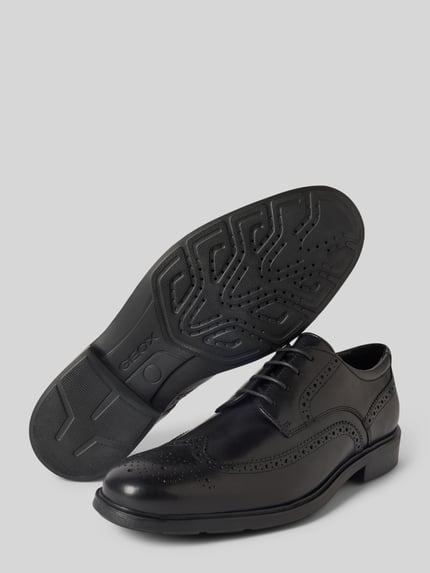 Geox Derby van leer, model 'DUBLIN' Zwart - 4
