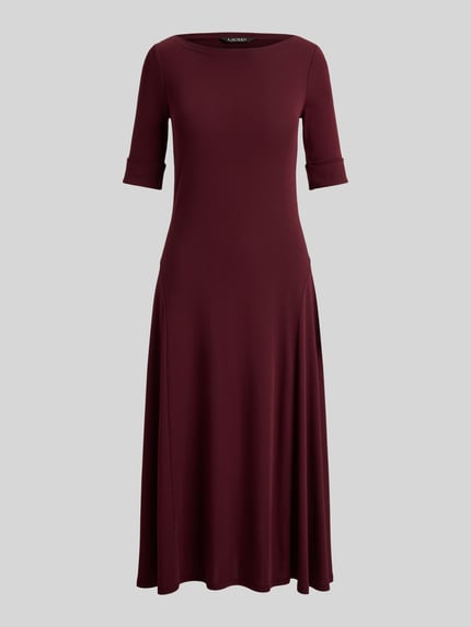 Lauren Ralph Lauren Sukienka midi z mieszanki bawełny Bordowy 2