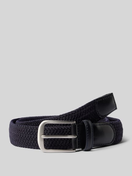 Produktfoto, Gürtel mit Dornschließe van MCNEAL, heren riem van elastische materiaalmix in klassiek kabelpatroon, riembreedte 3,5 cm.
