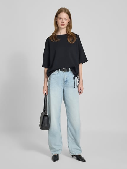 Christian Berg Woman Sweatshirt met 1/2-mouwen en ronde hals Zwart - 1