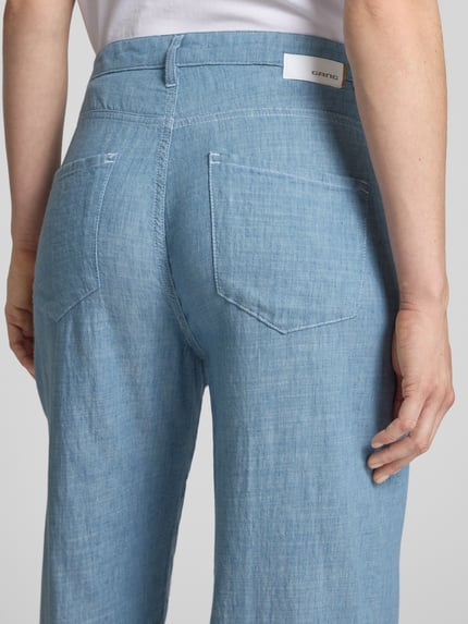 GANG Spodnie o szerokim kroju z efektem denimu model ‘Via Wide’ Jasnoniebieski 3