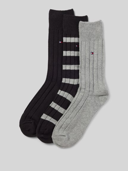 Tommy Hilfiger Socken aus Baumwoll-Mix in 3er Pack Black 1