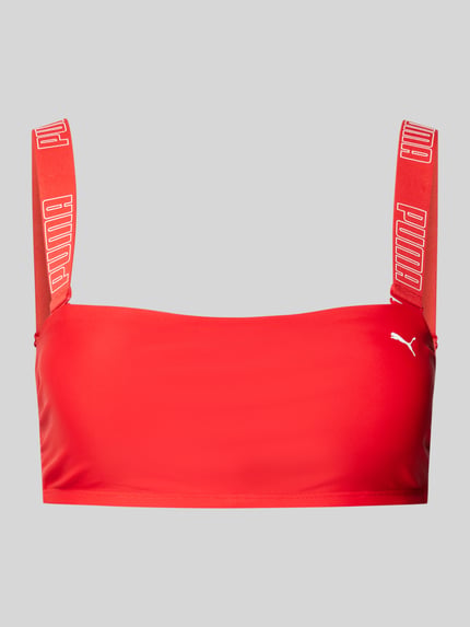 PUMA Top bikini z nadrukiem z logo Czerwony 1