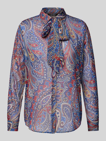 Lauren Ralph Lauren Overhemdblouse met blinde knoopsluiting, model 'KRISTY' Blauw - 2