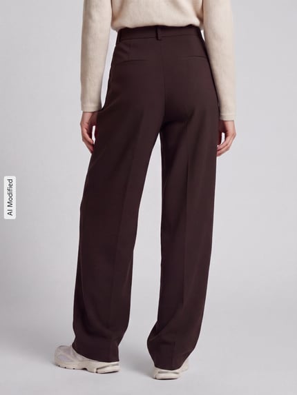 ONLY Regular Fit Weite Hose mit Viskose-Anteil Modell 'SONJA' Schoko 5
