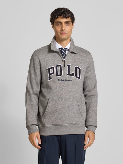 Polo Ralph Lauren Sweatshirt mit Label-Stitching Mittelgrau 4