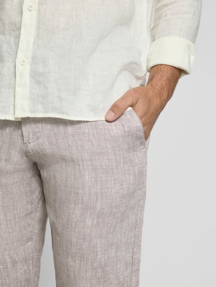 MCNEAL Leinenhose mit Tunnelzug und Gesäßtaschen Hellgrau 3