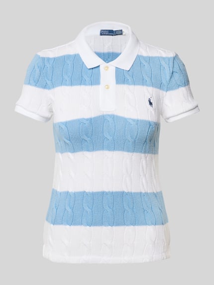 Polo Ralph Lauren Gebreid shirt met polokraag en labelstitching Lichtblauw - 2