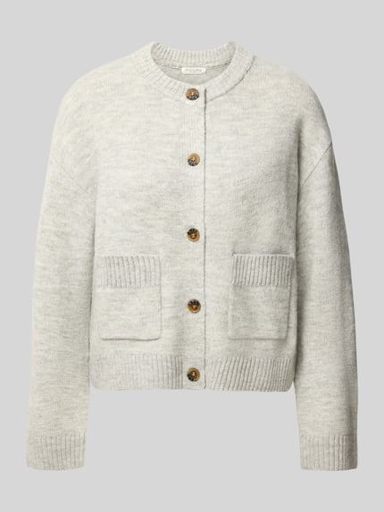 Christian Berg Woman Regular Fit Cardigan mit Ziertaschen Modell 'K-Fema' Mittelgrau Melange 1