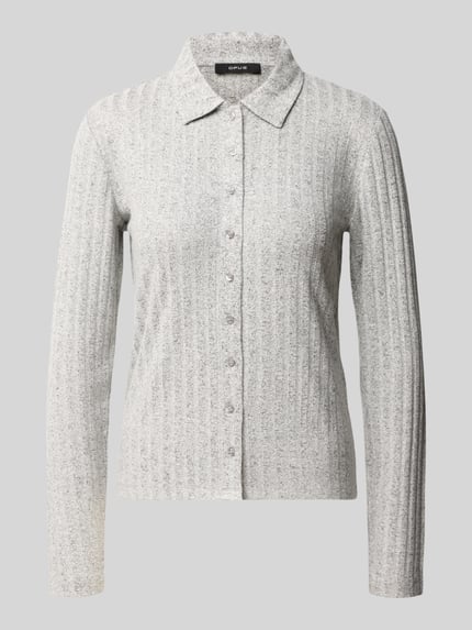 OPUS Langarmshirt mit Hemdkragen Modell 'Sitami' Mittelgrau 2