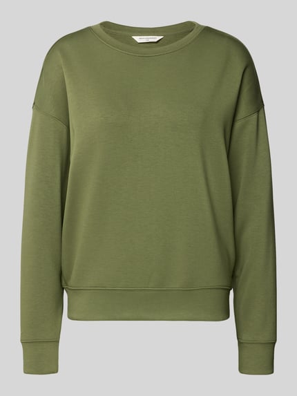 Produktfoto, olijfgroene Damen sweatshirt van viscosemix met stretch, relaxed fit, ronde hals, Model 'Ima' van MSCH Copenhagen