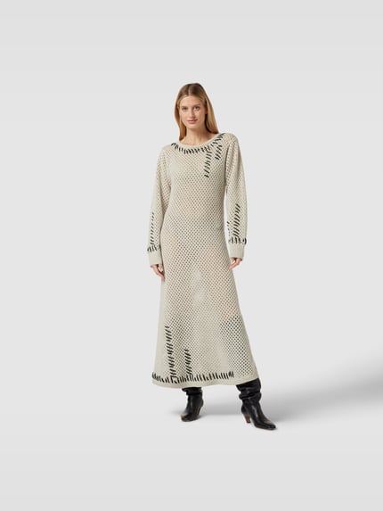 The Garment Wollen jurk met gaatjesmotief Lichtgrijs - 4