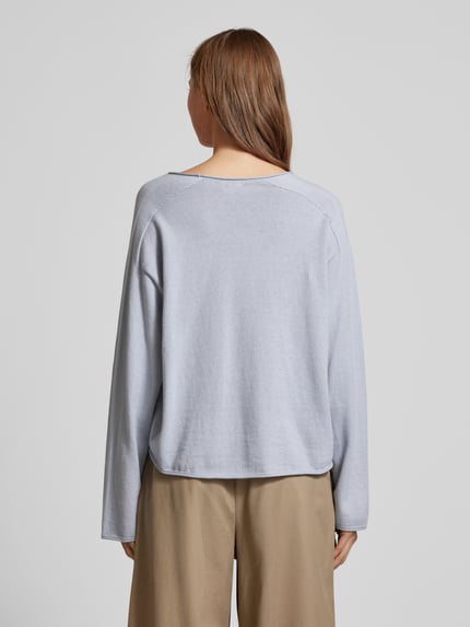 DRYKORN Cropped Strickpullover aus Baumwoll-Kaschmir-Mix Hellblau 5