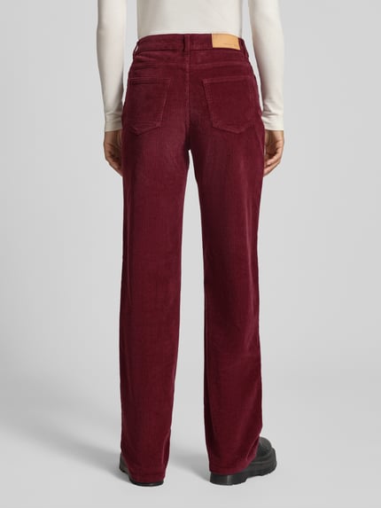 NOISY MAY® Spodnie sztruksowe o kroju straight fit model ‘OLANDA’ Bordowy 5