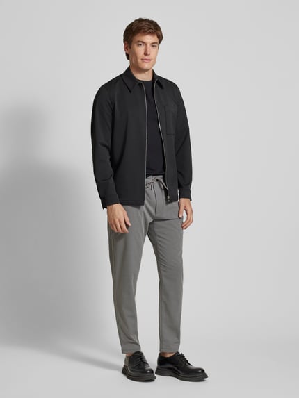 MCNEAL Tapered Fit Stoffhose mit Tunnelzug Mittelgrau Melange 1