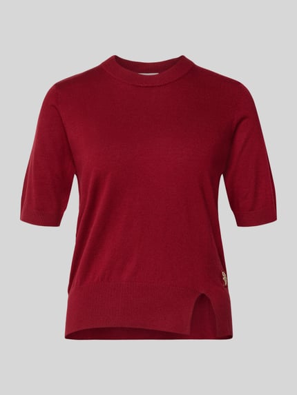 Liu Jo White Gebreid shirt met wol Donkerrood - 2