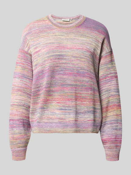 Produktfoto, mehrfarbiger Strickpullover mit überschnittenen Schultern aus Baumwolle, lockerer Schnitt, Modell 'Keenan' von Carhartt WIP