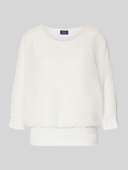 Blusenshirt mit Ziersteinbesatz Shop The Look MANNEQUINE