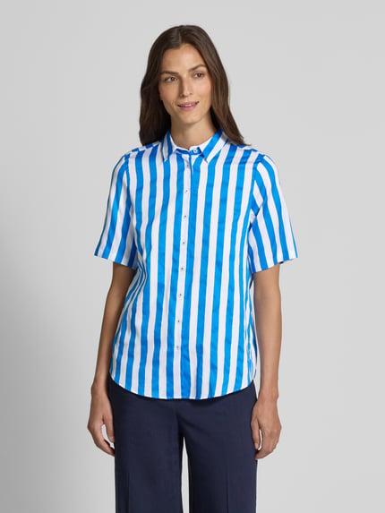 ETERNA Regular fit blouse met 1/2-mouwen Blauw - 4