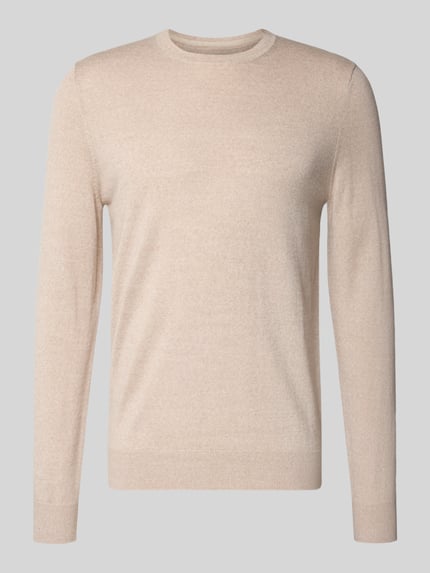 Christian Berg Men Regular Fit Pullover aus Woll-Mix Sand Melange 2
