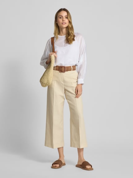 Max Mara Studio Bluse mit Rundhalsausschnitt Modell 'EDILE' Weiss 1